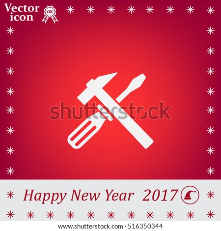 Hammer and Screwdriver Icon. Vector illustration