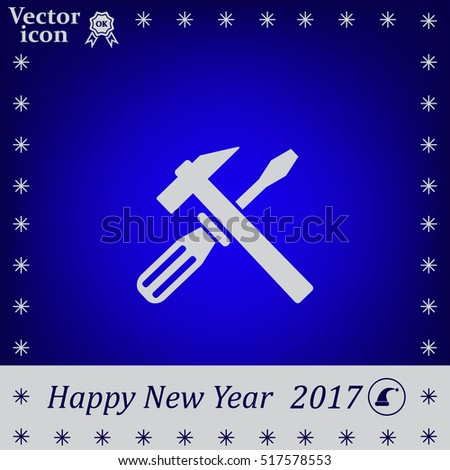 Hammer and Screwdriver Icon. Vector illustration