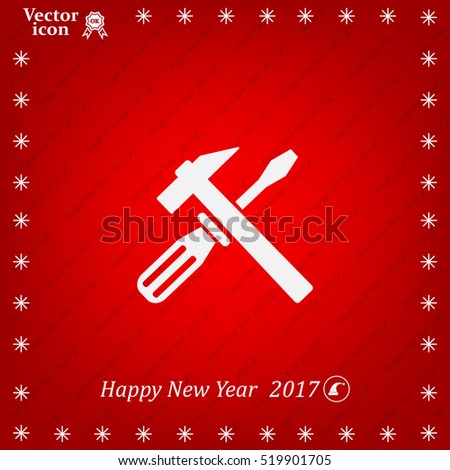 Hammer and Screwdriver Icon. Vector illustration