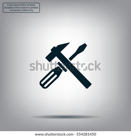 Hammer and Screwdriver Icon. Vector illustration