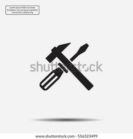 Hammer and Screwdriver Icon. Vector illustration