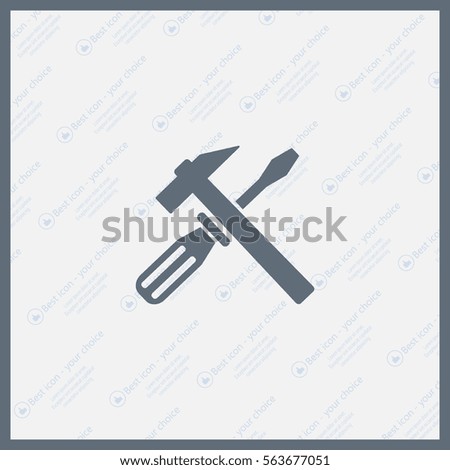 Hammer and Screwdriver Icon. Vector illustration