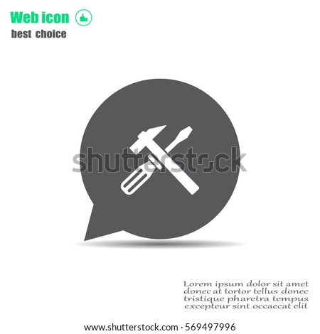 Hammer and Screwdriver Icon. Vector illustration