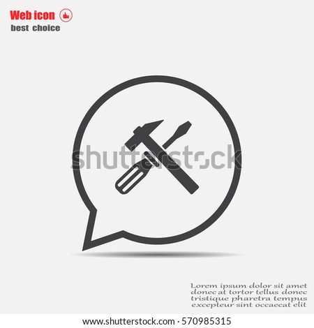 Hammer and Screwdriver Icon. Vector illustration