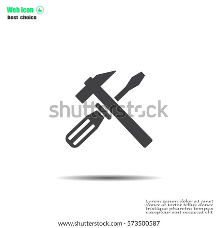 Hammer and Screwdriver Icon. Vector illustration
