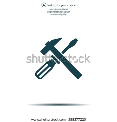 Hammer and Screwdriver Icon. Vector illustration