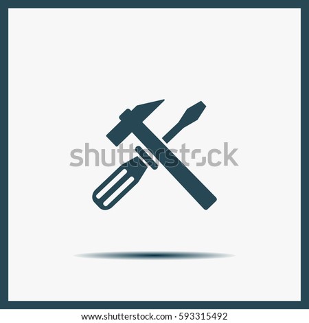 Hammer and Screwdriver Icon. Vector illustration