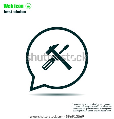 Hammer and Screwdriver Icon. Vector illustration