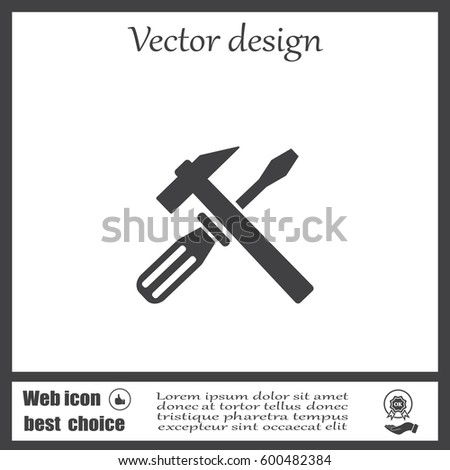 Hammer and Screwdriver Icon. Vector illustration