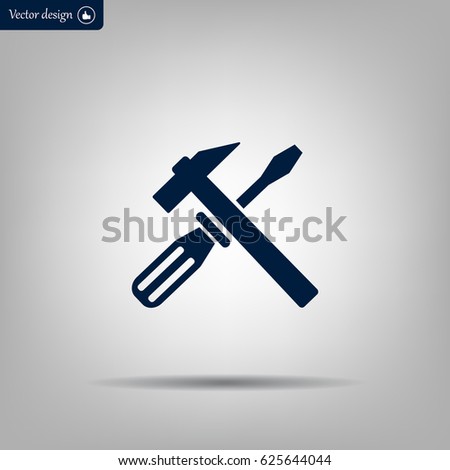 Hammer and Screwdriver Icon. Vector illustration
