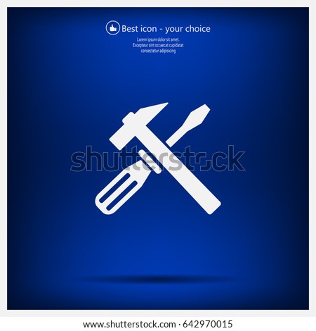 Hammer and Screwdriver Icon. Vector illustration