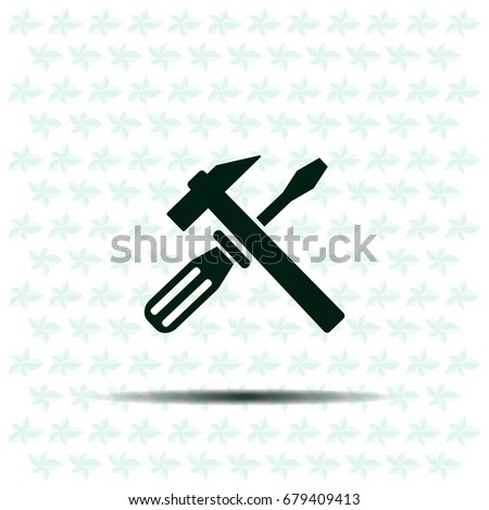 Hammer and Screwdriver Icon. Vector illustration