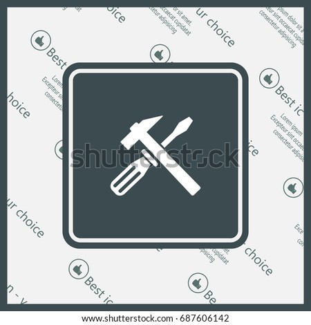 Hammer and Screwdriver Icon. Vector illustration