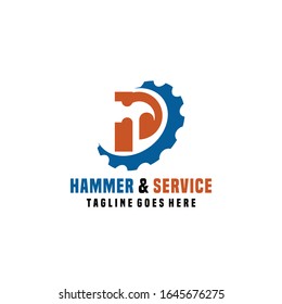 Design-Vorlage für Hammer- und Service-Design-Logos