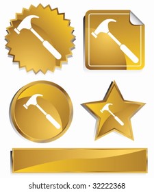 Hammer set gold