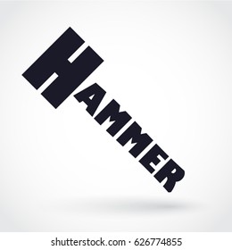 hammer shape text symbol