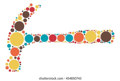 hammer shape vector design by color point
