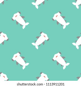 Hammer shark seamless pattern for use as wrapping paper gift or wallpaper and printing, summer theme