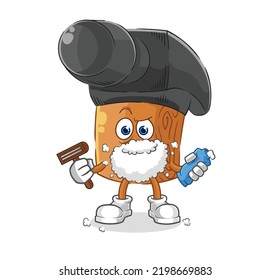 the hammer shave facial hair vector. cartoon character