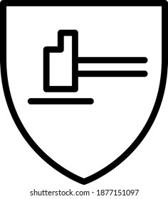 Hammer with shield icon ,vector illustration