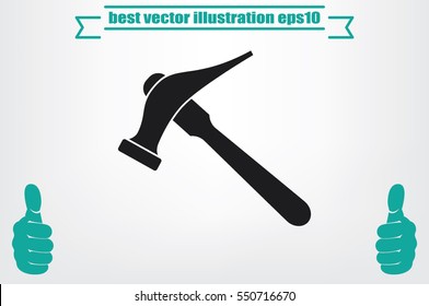 Hammer for shoe repair icon vector illustration.