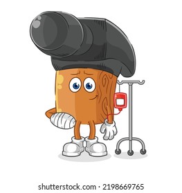 the hammer sick in IV illustration. character vector