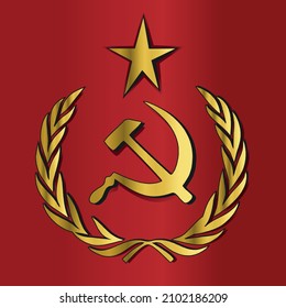 hammer and sickle dark red background