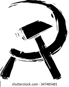 Hammer and sickle grunge icon