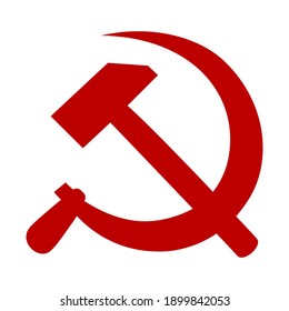 Hammer and sickle high quality vector illustration - Communism red symbol isolated on white background  