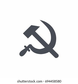 Hammer and sickle Icon on white background vector illustration