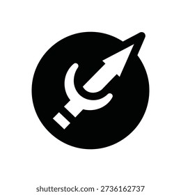 Hammer and Sickle Icon in Simple Black and White Style for Symbol Usage
