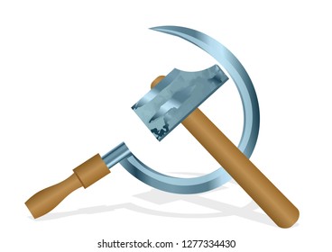hammer and sickle isolated on white background
