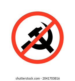 hammer and sickle isolated on white background. Vector illustration