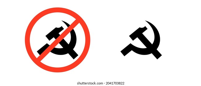 hammer and sickle isolated on white background. Vector illustration