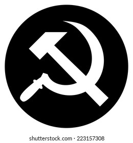 hammer and sickle isolated on white background, vector illustration