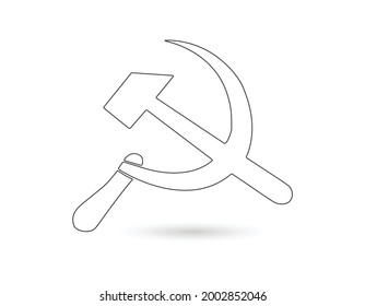 Hammer and sickle isolated stock vector icon illustration