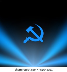 Hammer and sickle isolated stock vector icon illustration