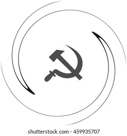 Hammer and sickle isolated stock vector icon illustration