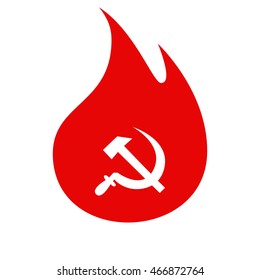 Hammer and sickle isolated stock vector icon illustration
