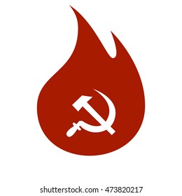 Hammer and sickle isolated stock vector icon illustration