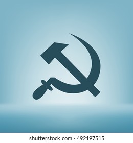 Hammer and sickle isolated stock vector icon illustration