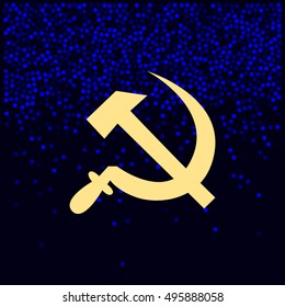 Hammer and sickle isolated stock vector icon illustration