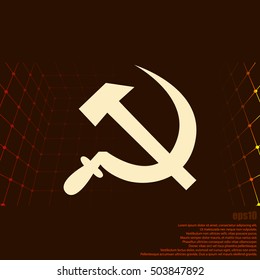 Hammer and sickle isolated stock vector icon illustration