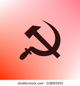 Hammer and sickle isolated stock vector icon illustration