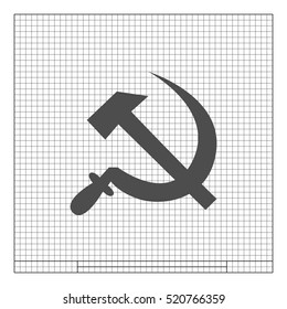 Hammer and sickle isolated stock vector icon illustration
