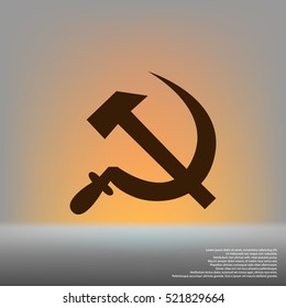 Hammer and sickle isolated stock vector icon illustration