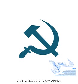 Hammer and sickle isolated stock vector icon illustration