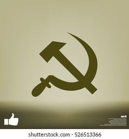 Hammer and sickle isolated stock vector icon illustration