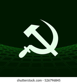 Hammer and sickle isolated stock vector icon illustration