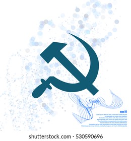 Hammer and sickle isolated stock vector icon illustration